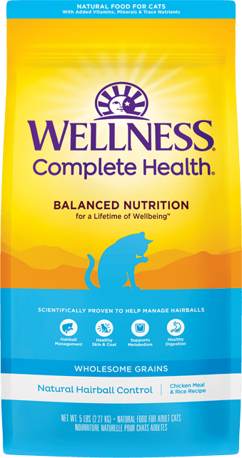 Wellness Hairball Control With Wholesome Grains Hairball: Chicken Meal & Rice